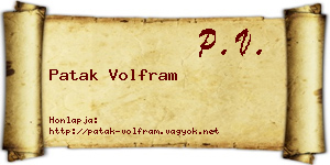 Patak Volfram névjegykártya